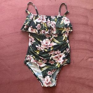 Kona Sol One Piece Floral Bathing Suit Size S